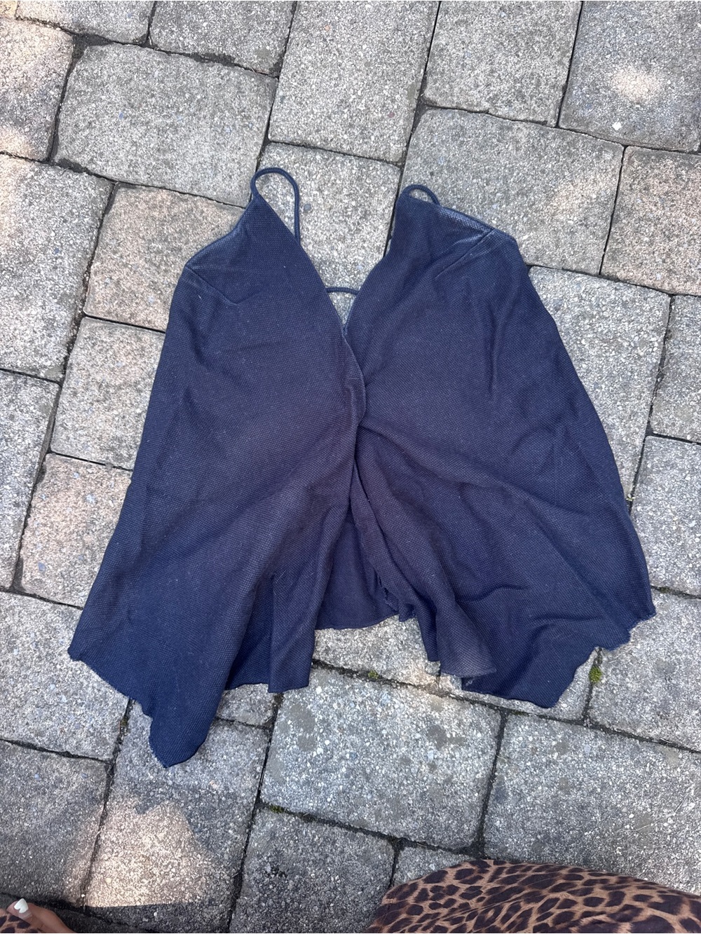 Aritzia black split front tie back Camisole